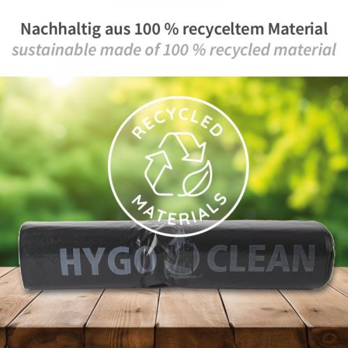 Müllsäcke schwarz 240L light 40my LDPE 100 % Recyclingmaterial